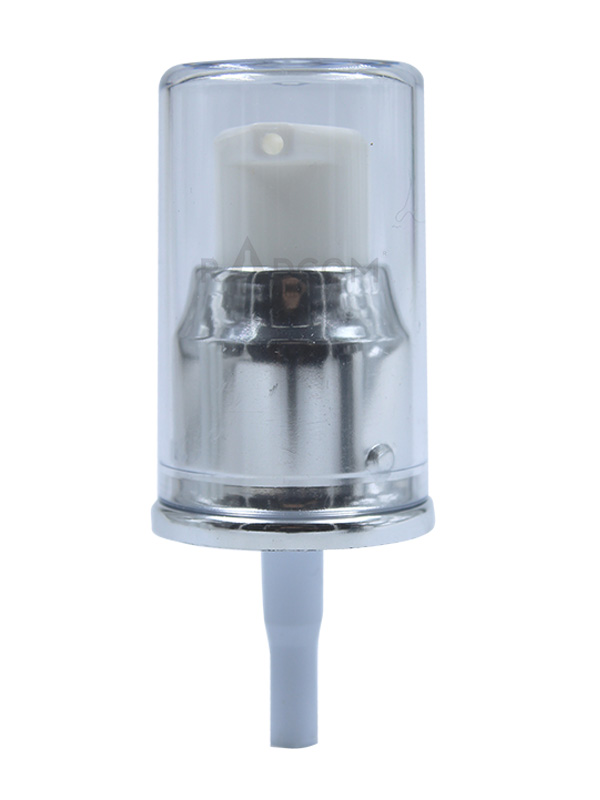 Lotion Pump - Shinny Silver- 20/410 With Full Acrylic Over Cap